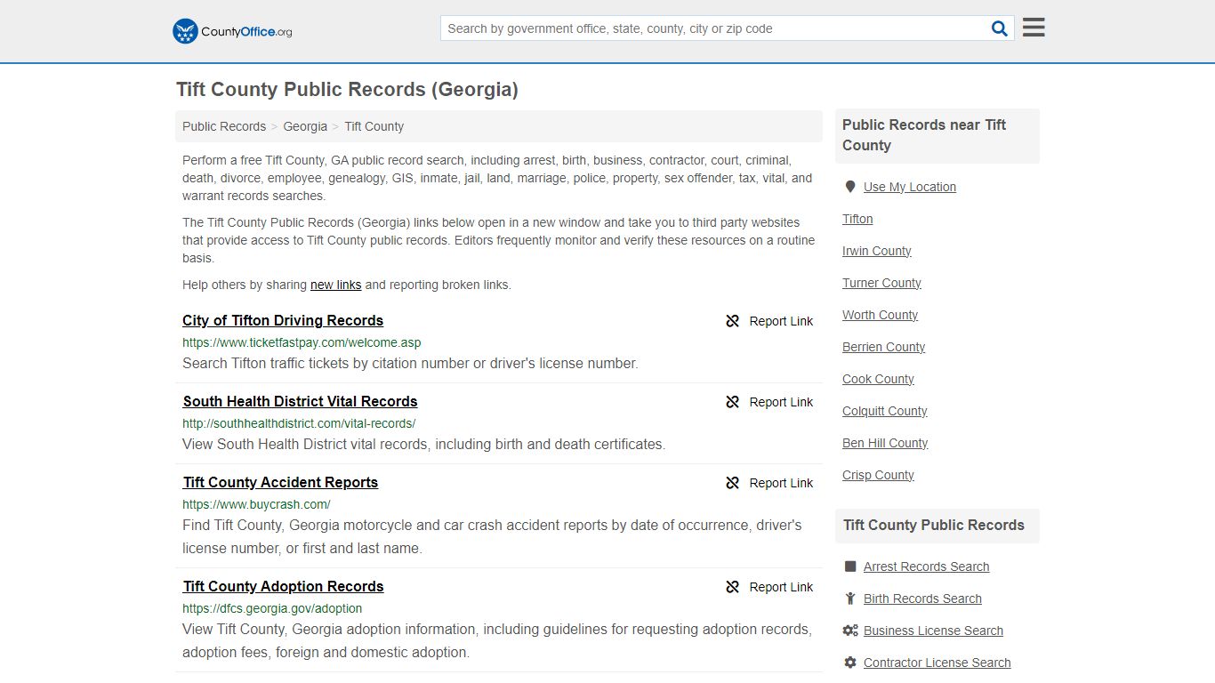 Tift County Public Records (Georgia) - County Office